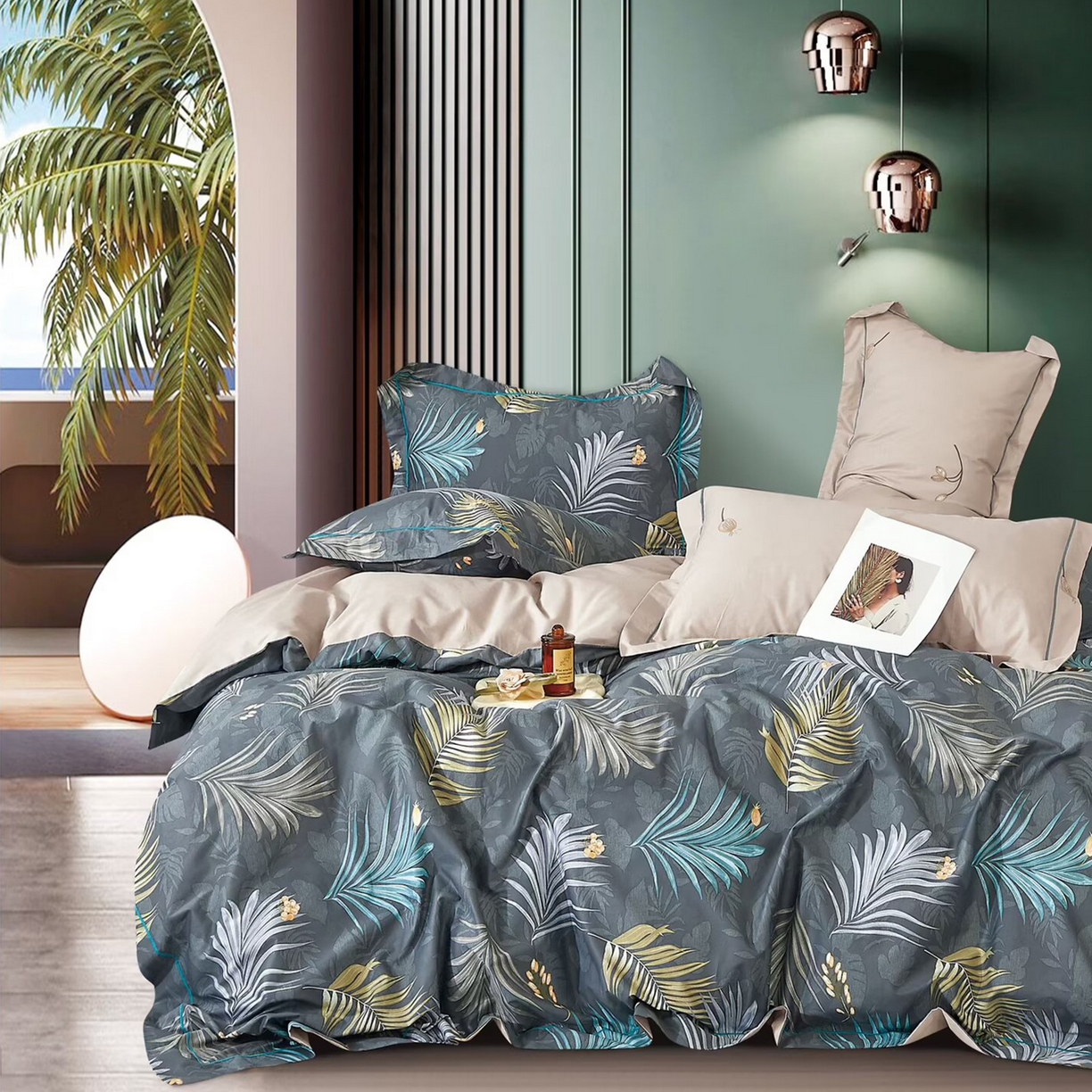 91家纺网 家纺一手货源 找家纺 （总）未来家居 JAMES KELLY （铂金凯丽）2025新款40支13376全棉印染铂金长绒棉四件套-系列7