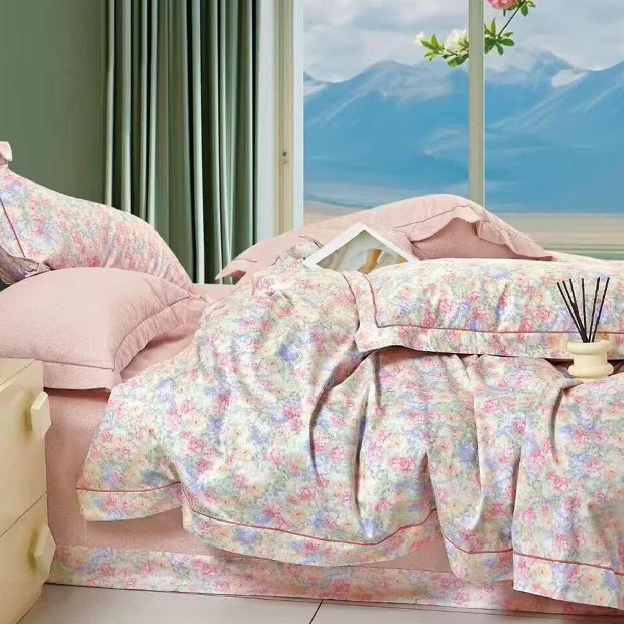 91家纺网 家纺一手货源 找家纺 （总）未来家居 JAMES KELLY （铂金凯丽）2025新款40支13376全棉印染铂金长绒棉四件套-系列7