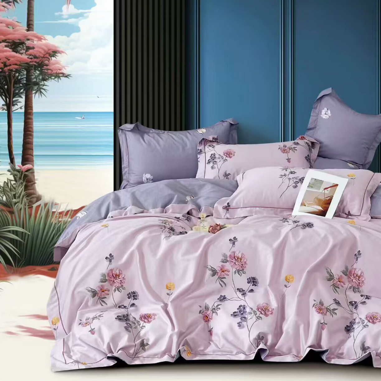 91家纺网 家纺一手货源 找家纺 （总）未来家居 JAMES KELLY （铂金凯丽）2025新款40支13376全棉印染铂金长绒棉四件套-系列7