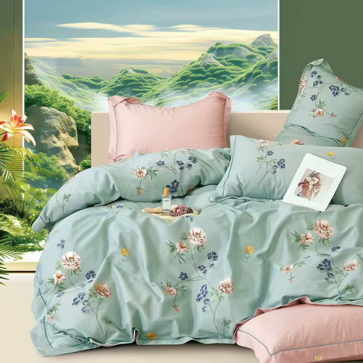 91家纺网 家纺一手货源 找家纺 （总）未来家居 JAMES KELLY （铂金凯丽）2025新款40支13376全棉印染铂金长绒棉四件套-系列7