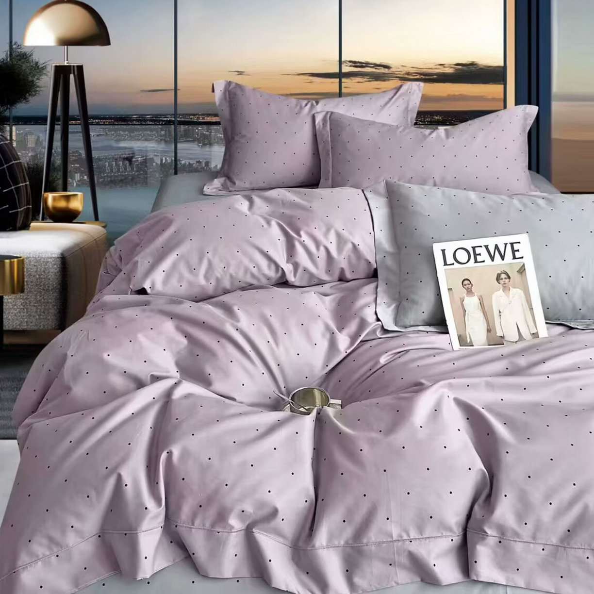 91家纺网 家纺一手货源 找家纺 （总）未来家居 JAMES KELLY （铂金凯丽）2025新款40支13376全棉印染铂金长绒棉四件套-系列7