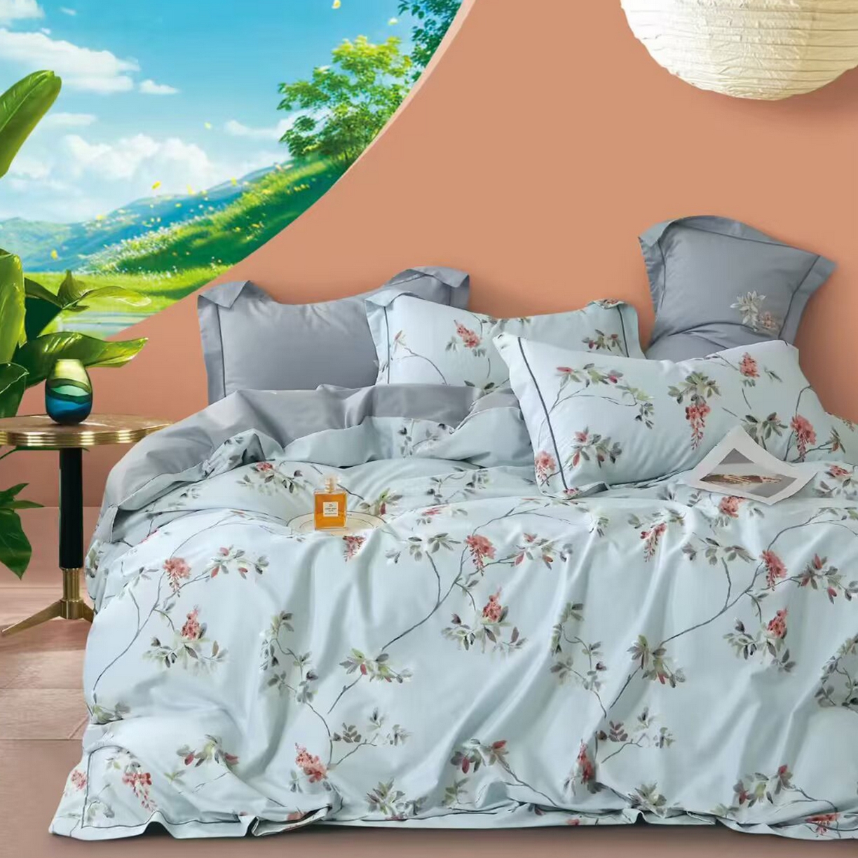 91家纺网 家纺一手货源 找家纺 （总）未来家居 JAMES KELLY （铂金凯丽）2025新款40支13376全棉印染铂金长绒棉四件套-系列7