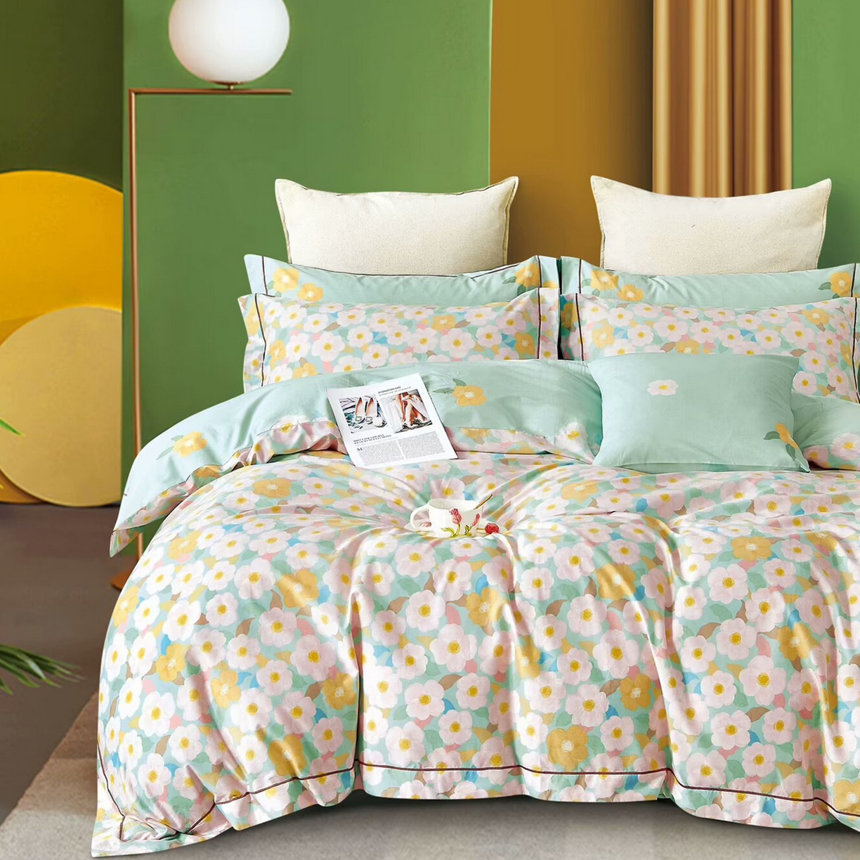 未来家居 JAMES KELLY （铂金凯丽）2025新款40支13376全棉印染铂金长绒棉四件套-系列7 云朵泡芙-兰