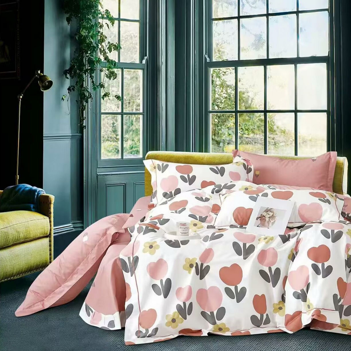 未来家居 JAMES KELLY （铂金凯丽）2025新款40支13376全棉印染铂金长绒棉四件套-系列7 云上的美好-粉