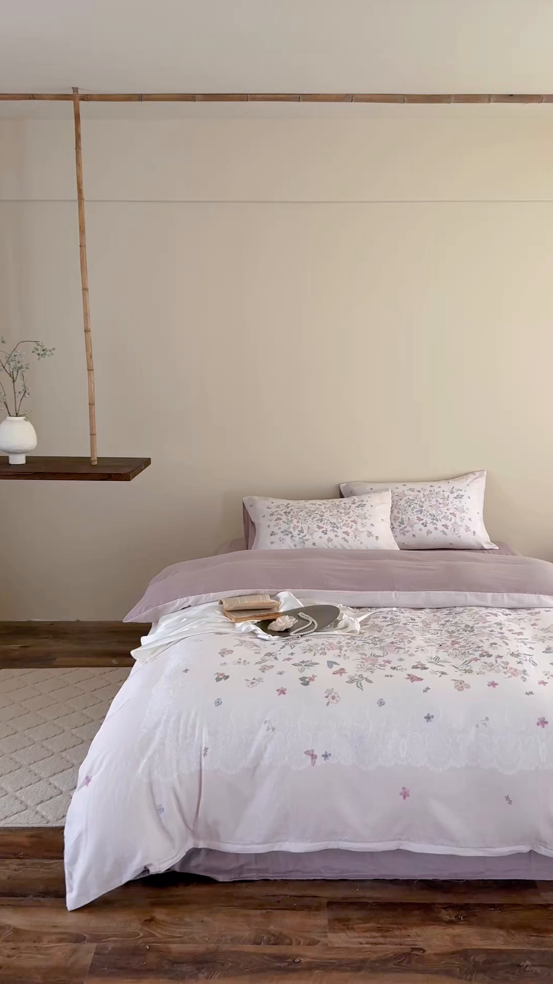 91家纺网 家纺一手货源 找家纺 窝米 2025新款全棉纯棉双层纱大版印花花卉四件套-第一组 赫美