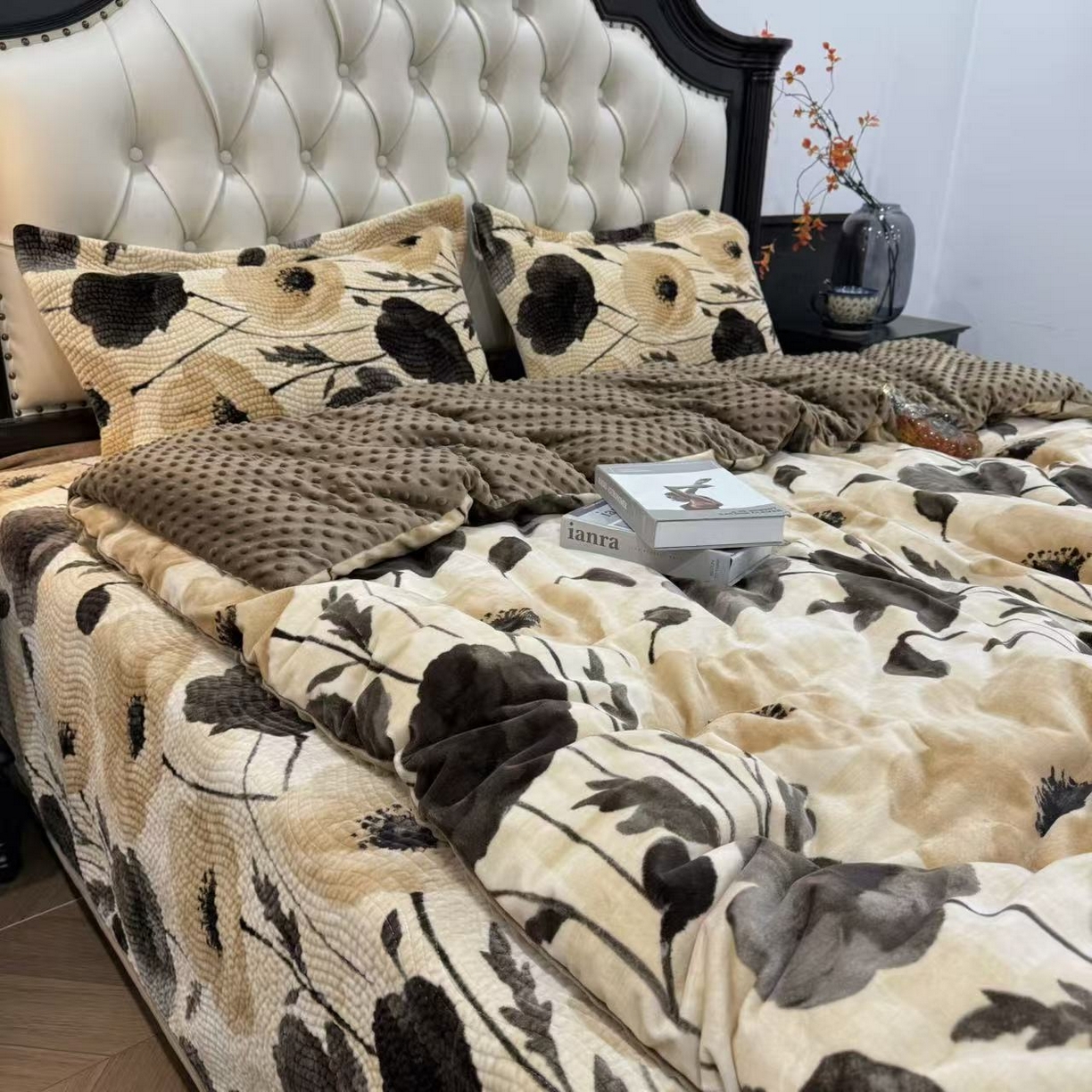 91家纺网 家纺一手货源 找家纺 （总）床盖工厂店 2025新款婴儿绒纯色填充棉花床盖三件套