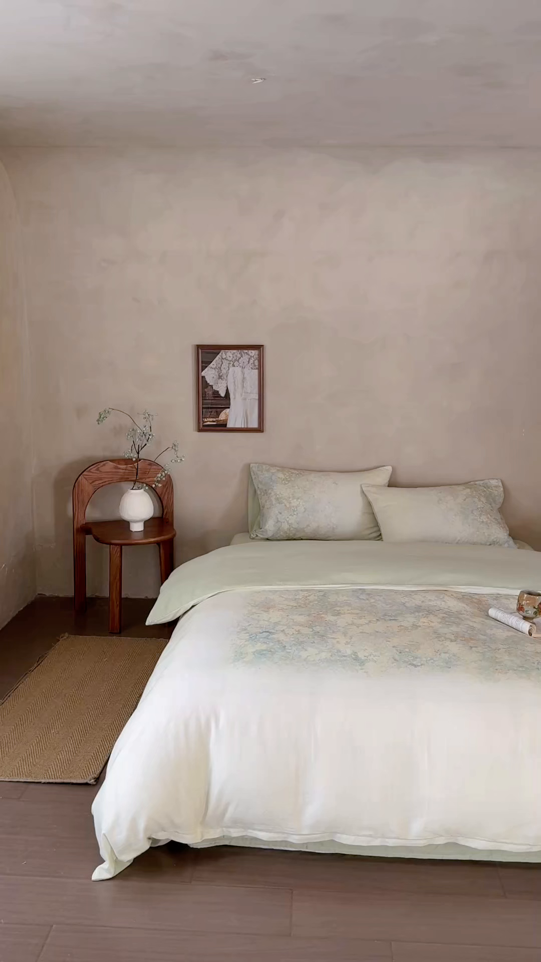 91家纺网 家纺一手货源 找家纺 窝米 2025新款全棉纯棉双层纱大版印花花卉四件套-第二组 绿野香