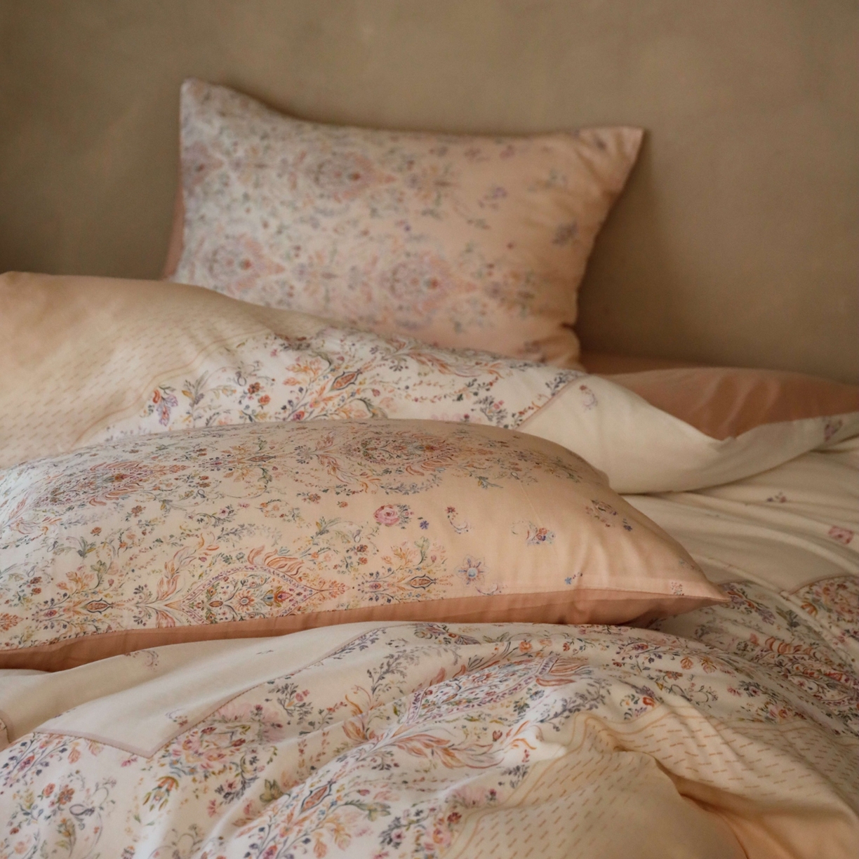 91家纺网 家纺一手货源 找家纺 窝米 2025新款全棉纯棉双层纱大版印花花卉四件套-第二组 瑞优