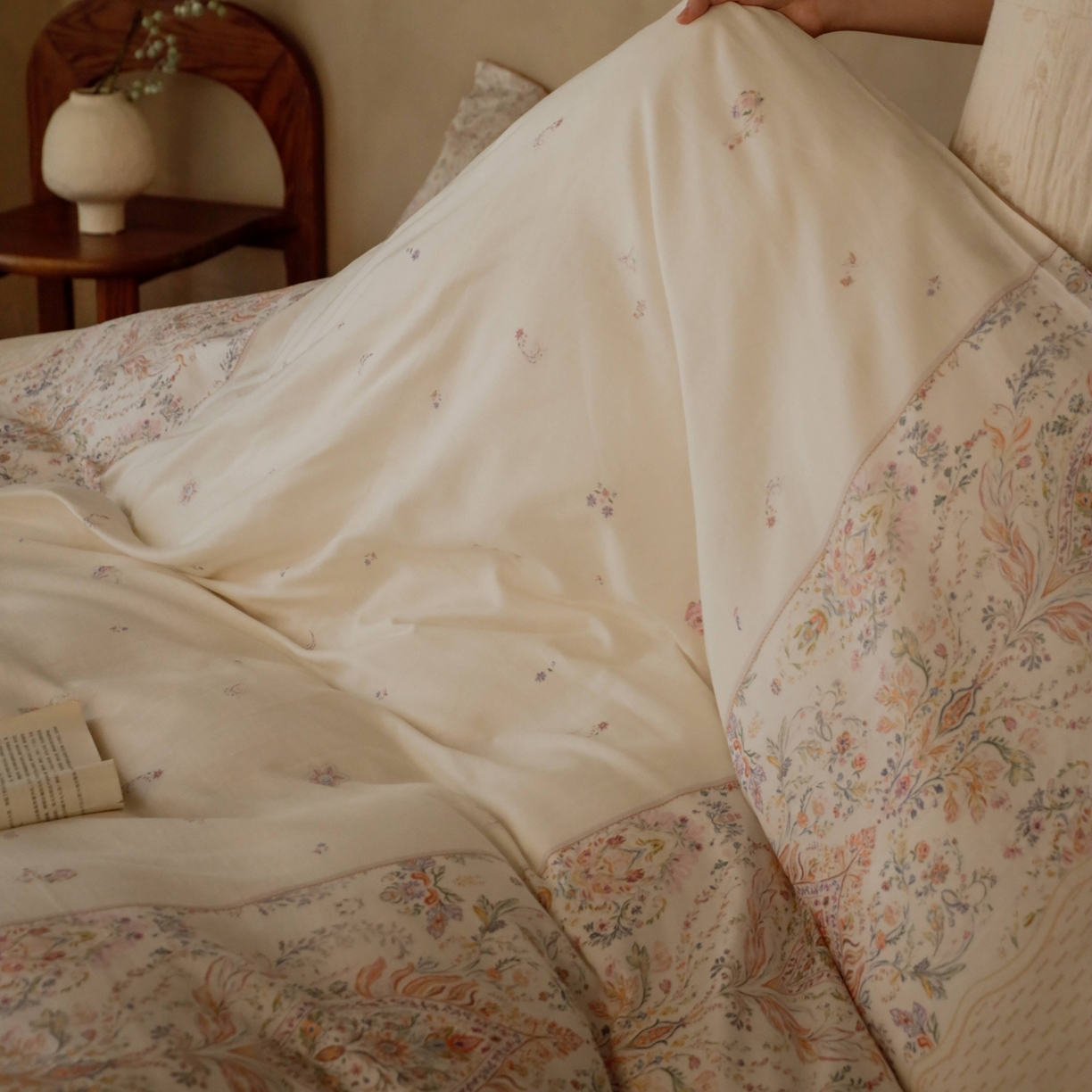 91家纺网 家纺一手货源 找家纺 窝米 2025新款全棉纯棉双层纱大版印花花卉四件套-第二组 瑞优