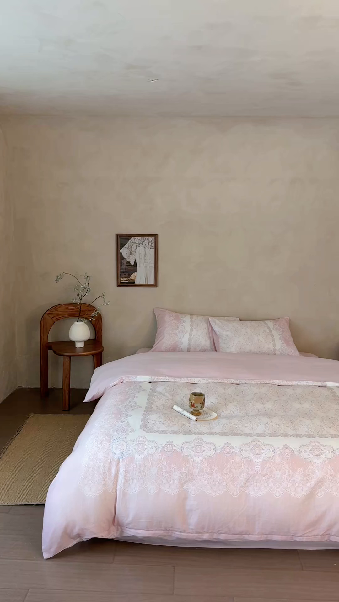 91家纺网 家纺一手货源 找家纺 窝米 2025新款全棉纯棉双层纱大版印花花卉四件套-第二组 云缦