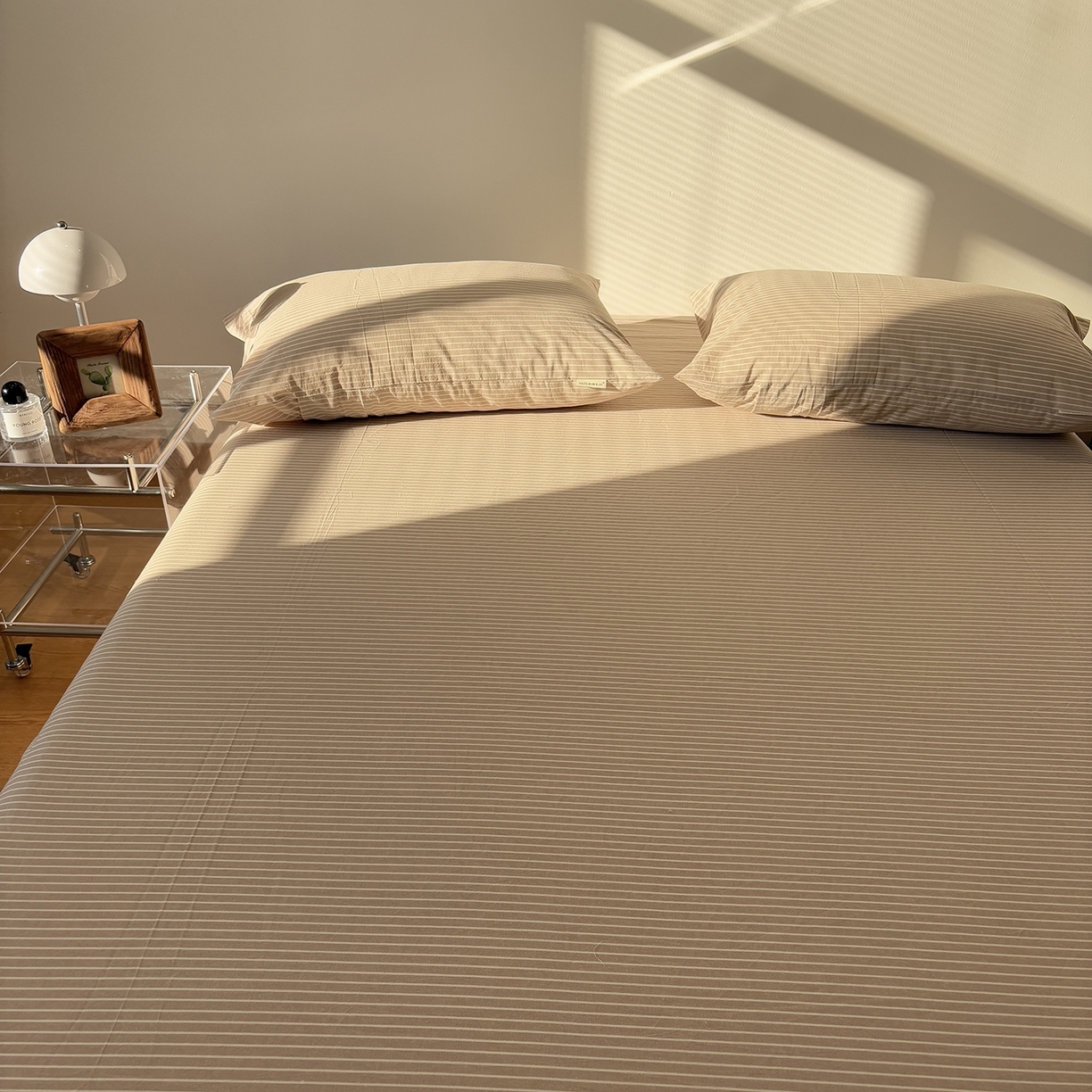 91家纺网 家纺一手货源 找家纺 （总）居眠 2025新款单层色织水洗格子全棉纯棉单床笠床笠单件单品床笠