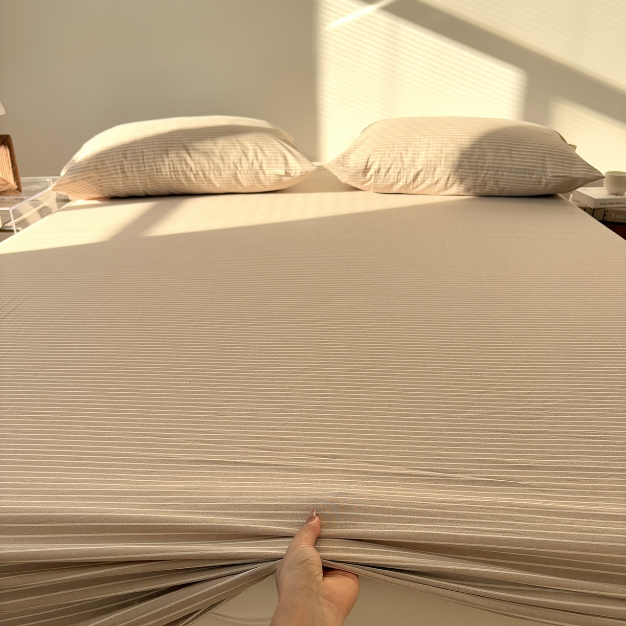 91家纺网 家纺一手货源 找家纺 （总）居眠 2025新款单层色织水洗格子全棉纯棉单床笠床笠单件单品床笠