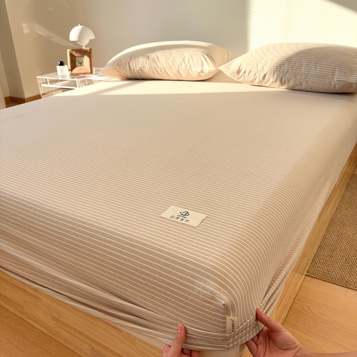 91家纺网 家纺一手货源 找家纺 （总）居眠 2025新款单层色织水洗格子全棉纯棉单床笠床笠单件单品床笠,简兮兰,马丁灰,绿小格,蓝细条,印月粉,水兰小格,瑞土兰,米细条,印月灰,印月兰