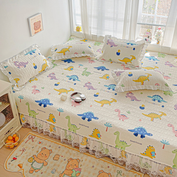 91家纺网 家纺一手货源 找家纺 羽爱 2025全棉印花A类榻榻米床盖百变恐龙