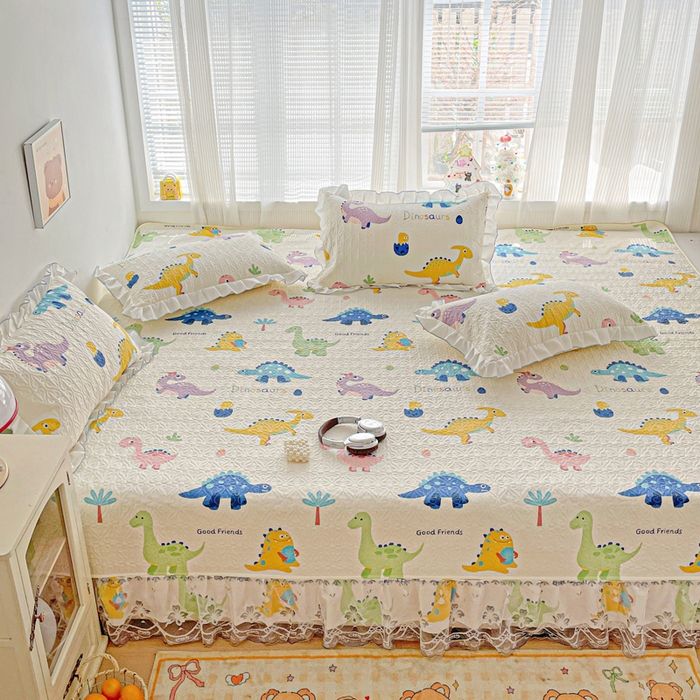 羽爱 2025全棉印花A类榻榻米床盖百变恐龙