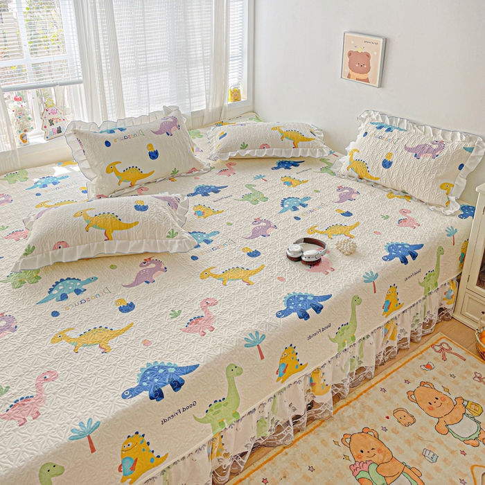 91家纺网 家纺一手货源 找家纺 羽爱 2025全棉印花A类榻榻米床盖百变恐龙