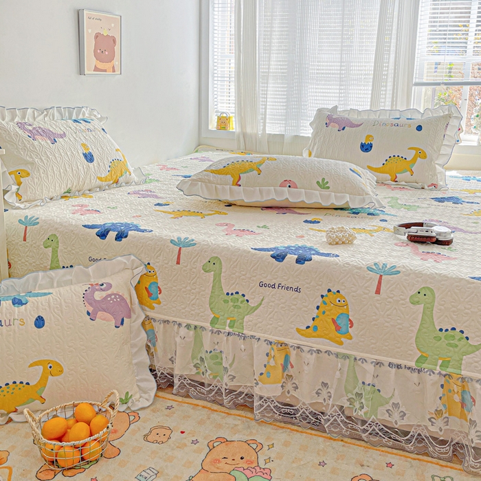 91家纺网 家纺一手货源 找家纺 羽爱 2025全棉印花A类榻榻米床盖百变恐龙