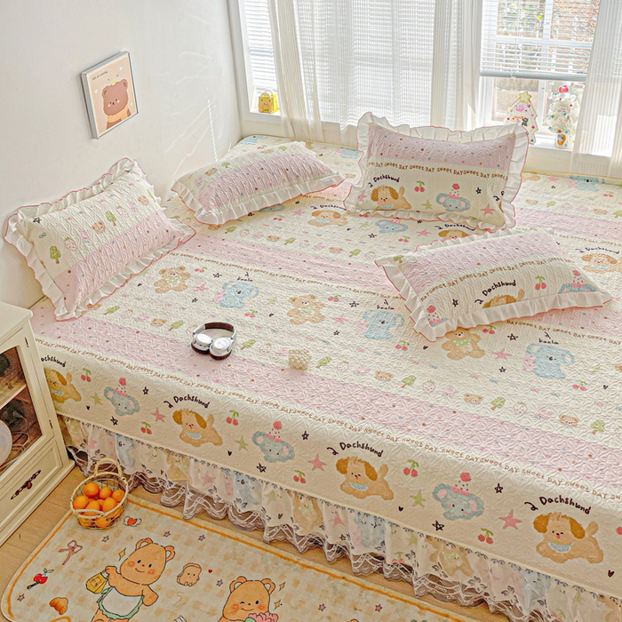 91家纺网 家纺一手货源 找家纺 羽爱 2025全棉印花A类榻榻米床盖欢乐玩伴