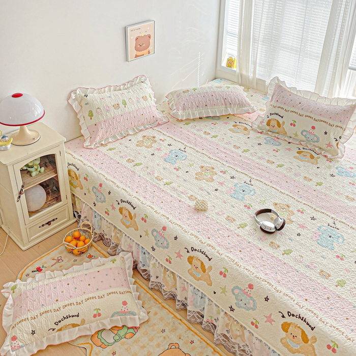 91家纺网 家纺一手货源 找家纺 羽爱 2025全棉印花A类榻榻米床盖欢乐玩伴