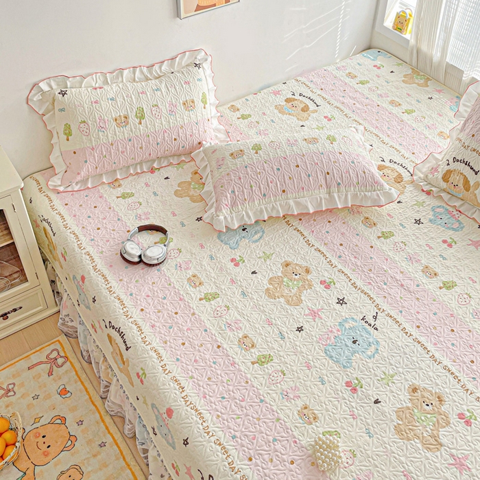 91家纺网 家纺一手货源 找家纺 羽爱 2025全棉印花A类榻榻米床盖欢乐玩伴