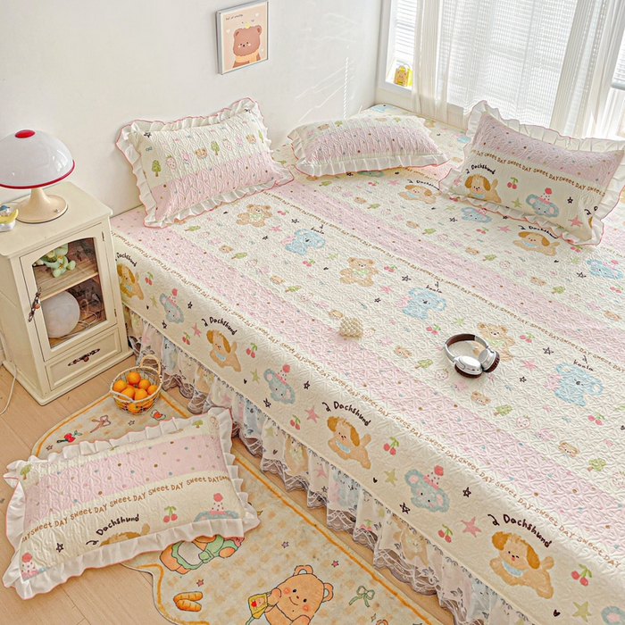 91家纺网 家纺一手货源 找家纺 羽爱 2025全棉印花A类榻榻米床盖欢乐玩伴