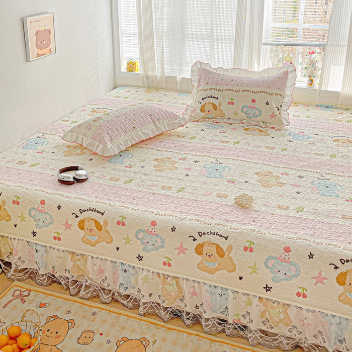 91家纺网 家纺一手货源 找家纺 羽爱 2025全棉印花A类榻榻米床盖欢乐玩伴