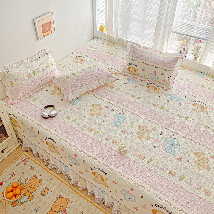 91家纺网 家纺一手货源 找家纺 羽爱 2025全棉印花A类榻榻米床盖欢乐玩伴