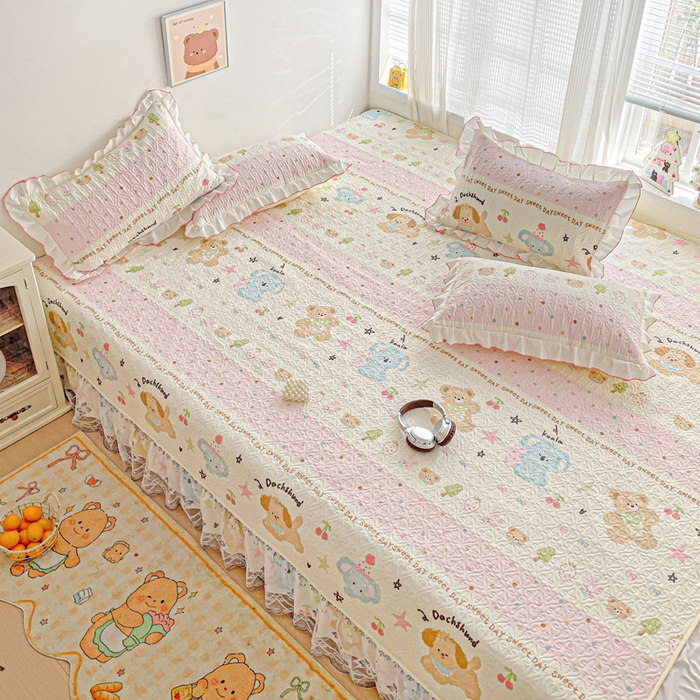 91家纺网 家纺一手货源 找家纺 羽爱 2025全棉印花A类榻榻米床盖欢乐玩伴