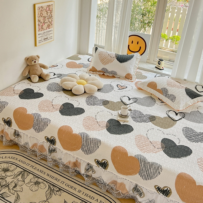 91家纺网 家纺一手货源 找家纺 羽爱 2025全棉印花A类榻榻米床盖卡布奇诺