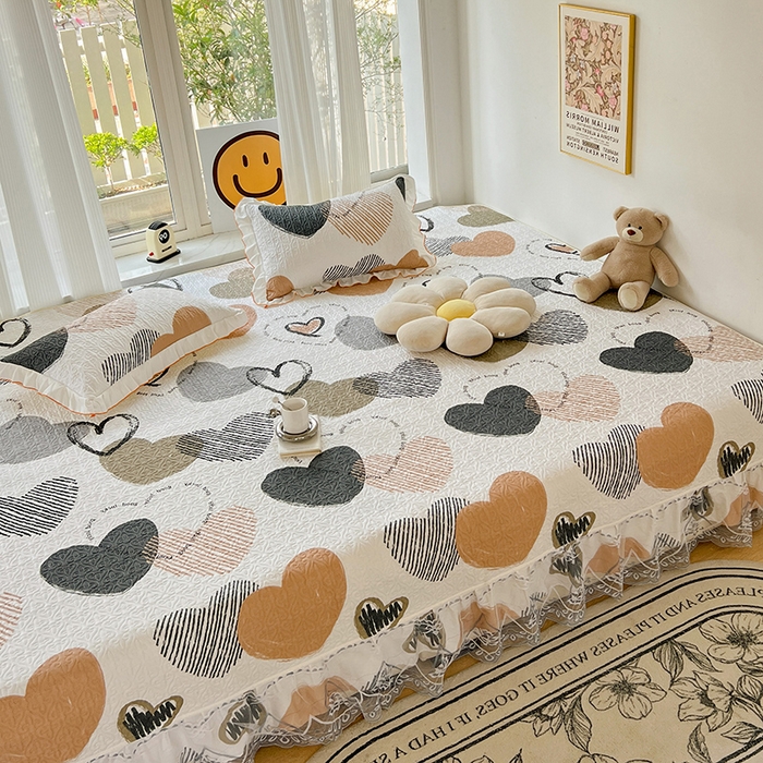 91家纺网 家纺一手货源 找家纺 羽爱 2025全棉印花A类榻榻米床盖卡布奇诺