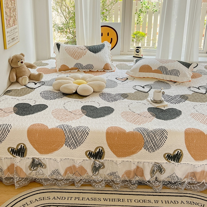 91家纺网 家纺一手货源 找家纺 羽爱 2025全棉印花A类榻榻米床盖卡布奇诺