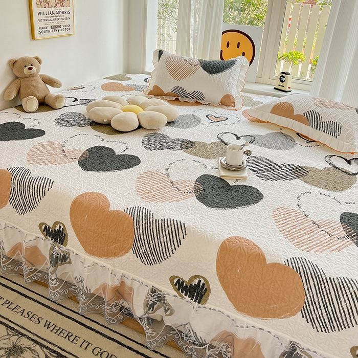 91家纺网 家纺一手货源 找家纺 羽爱 2025全棉印花A类榻榻米床盖卡布奇诺