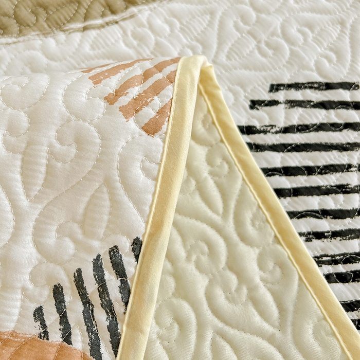 91家纺网 家纺一手货源 找家纺 羽爱 2025全棉印花A类榻榻米床盖卡布奇诺