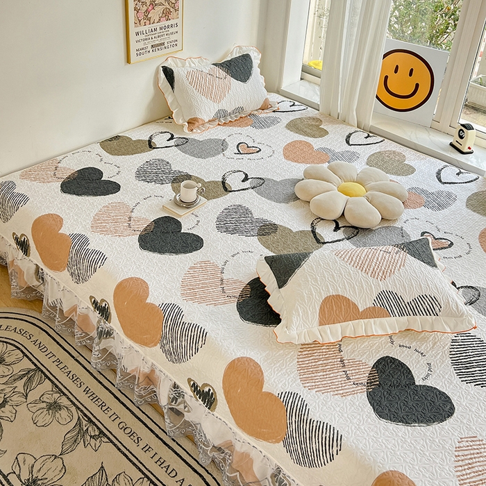 91家纺网 家纺一手货源 找家纺 羽爱 2025全棉印花A类榻榻米床盖卡布奇诺