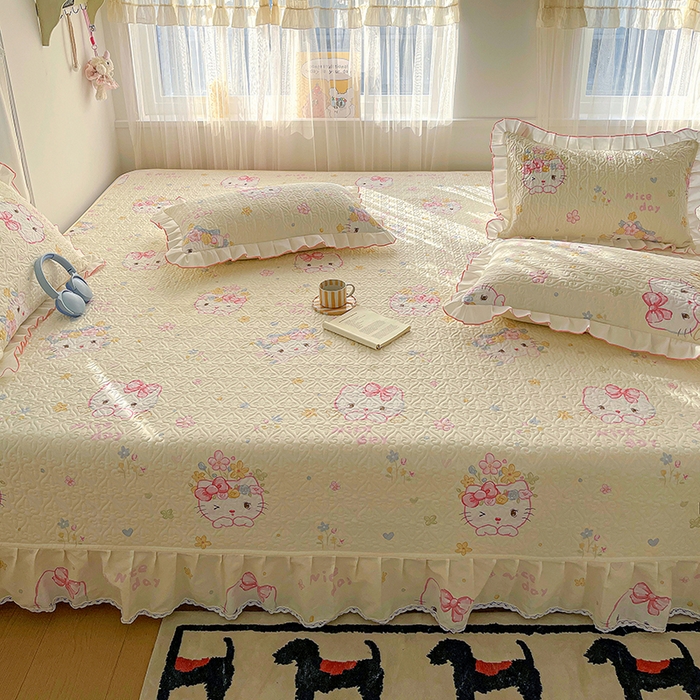 羽爱 2025全棉印花A类榻榻米床盖可爱喵