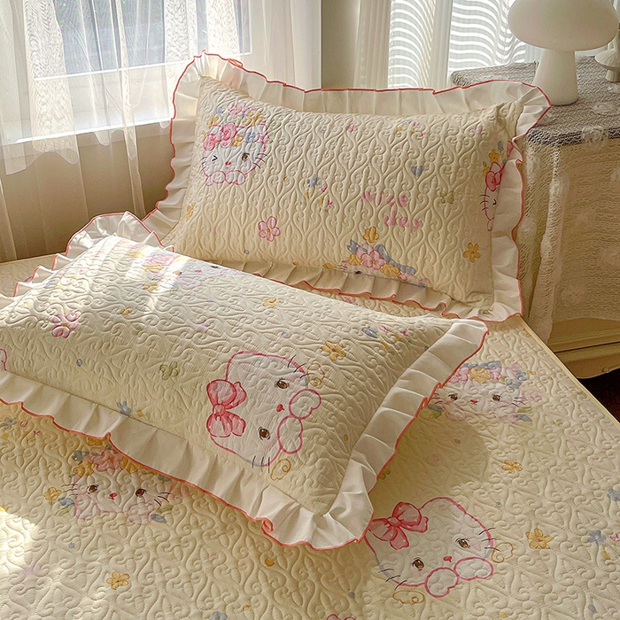 91家纺网 家纺一手货源 找家纺 羽爱 2025全棉印花A类榻榻米床盖可爱喵