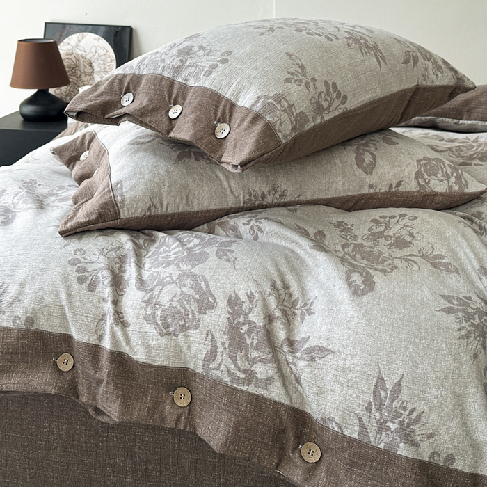 91家纺网 家纺一手货源 找家纺 （总）漫仙阁家纺 2025秋冬新品加厚高克重复古风双层纱印花四件套