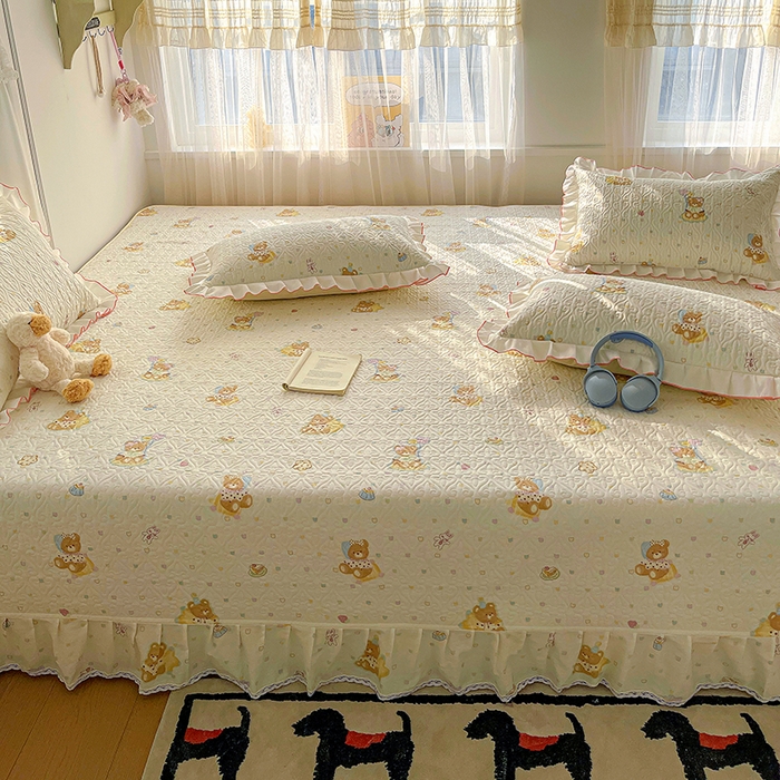 羽爱 2025全棉印花A类榻榻米床盖快乐熊