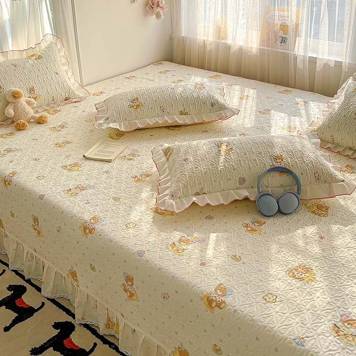 91家纺网 家纺一手货源 找家纺 羽爱 2025全棉印花A类榻榻米床盖快乐熊