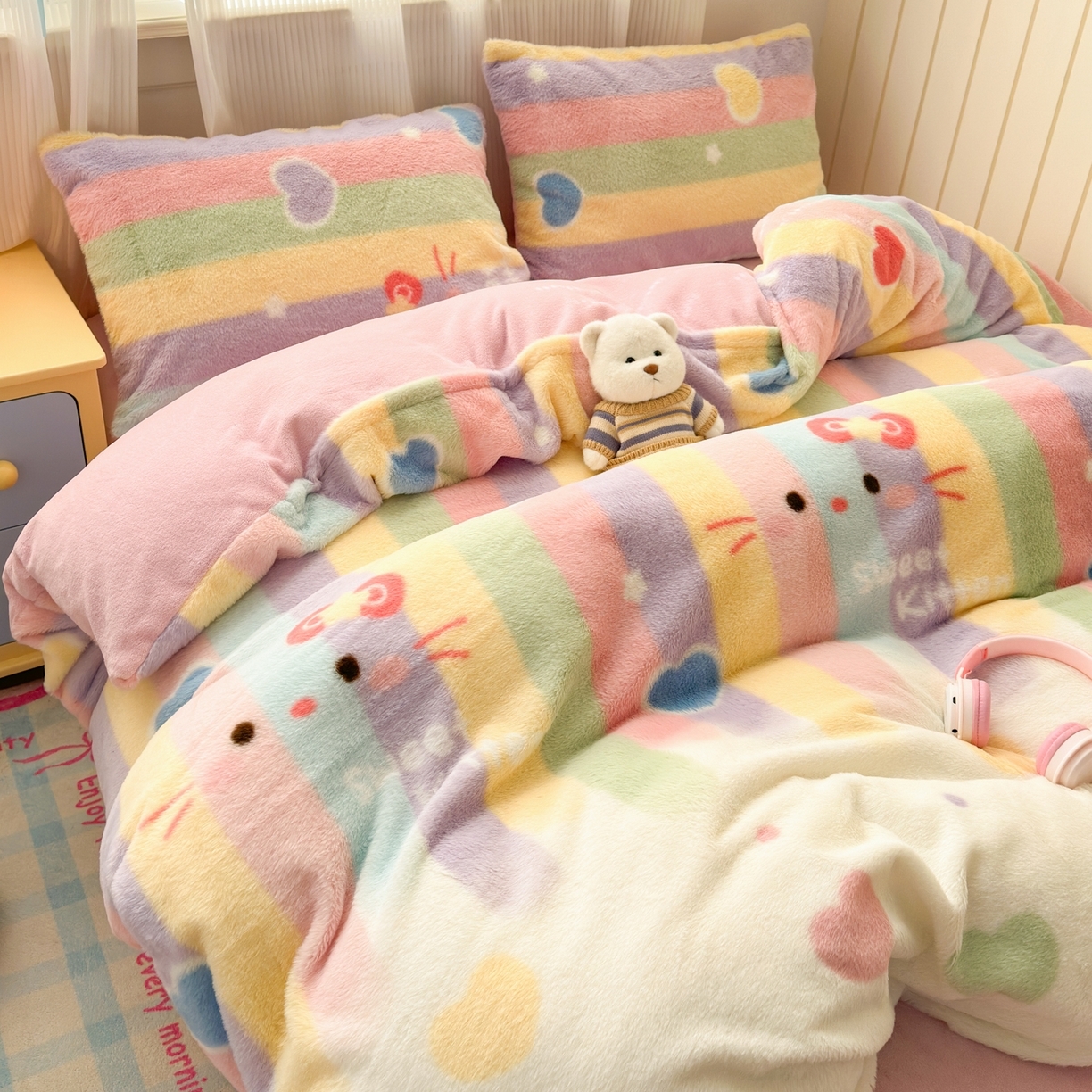 91家纺网 家纺一手货源 找家纺 （总）乐童家纺 2025新款高克重兔毛牛奶绒四件套