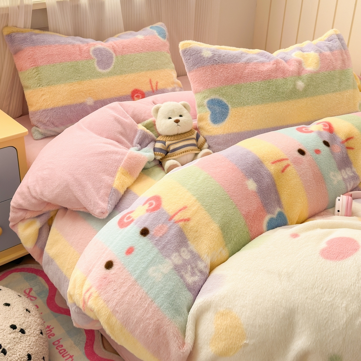 91家纺网 家纺一手货源 找家纺 （总）乐童家纺 2025新款高克重兔毛牛奶绒四件套