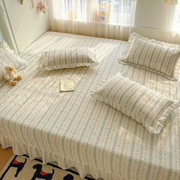 91家纺网 家纺一手货源 找家纺 羽爱 2025全棉印花A类榻榻米床盖轻悠花梦