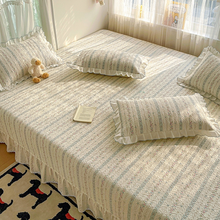 91家纺网 家纺一手货源 找家纺 羽爱 2025全棉印花A类榻榻米床盖轻悠花梦