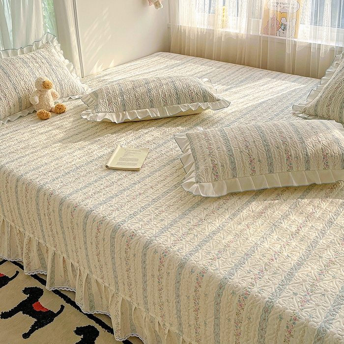 91家纺网 家纺一手货源 找家纺 羽爱 2025全棉印花A类榻榻米床盖轻悠花梦