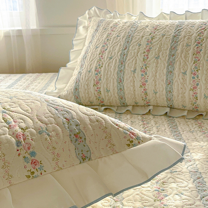 91家纺网 家纺一手货源 找家纺 羽爱 2025全棉印花A类榻榻米床盖轻悠花梦