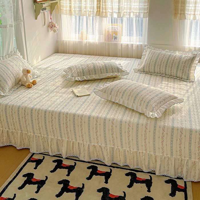 91家纺网 家纺一手货源 找家纺 羽爱 2025全棉印花A类榻榻米床盖轻悠花梦