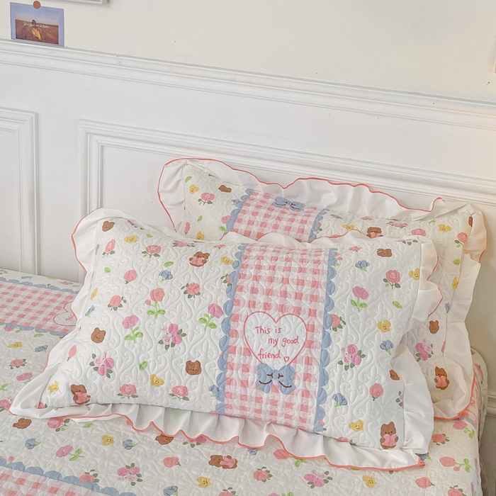 91家纺网 家纺一手货源 找家纺 羽爱 2025全棉印花A类榻榻米床盖情话微甜