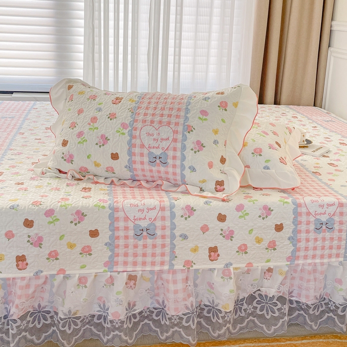 91家纺网 家纺一手货源 找家纺 羽爱 2025全棉印花A类榻榻米床盖情话微甜