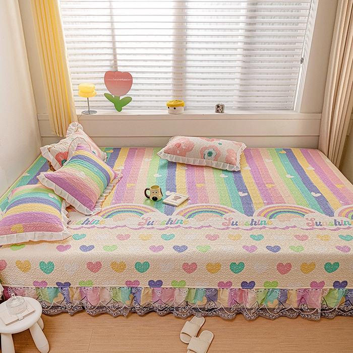 羽爱 2025全棉印花A类榻榻米床盖小彩虹