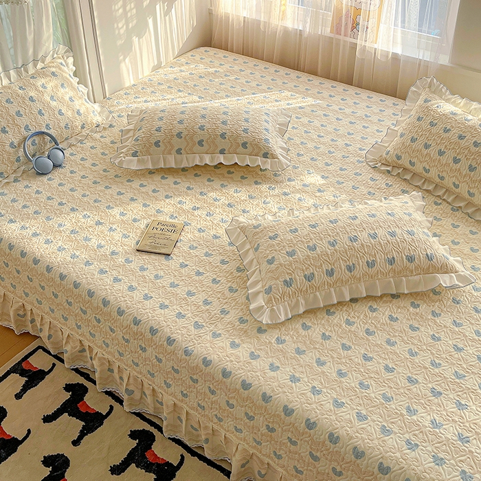 91家纺网 家纺一手货源 找家纺 羽爱 2025全棉印花A类榻榻米床盖心动旋律